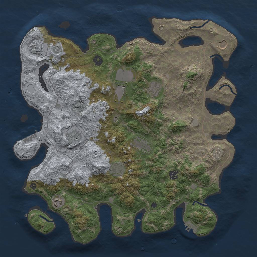 Rust Map: Procedural Map, Size: 4000, Seed: 7657568, 19 Monuments