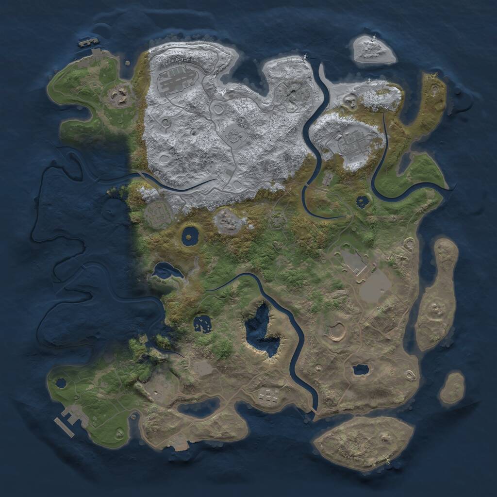 Rust Map: Procedural Map, Size: 4003, Seed: 1865991798, 15 Monuments