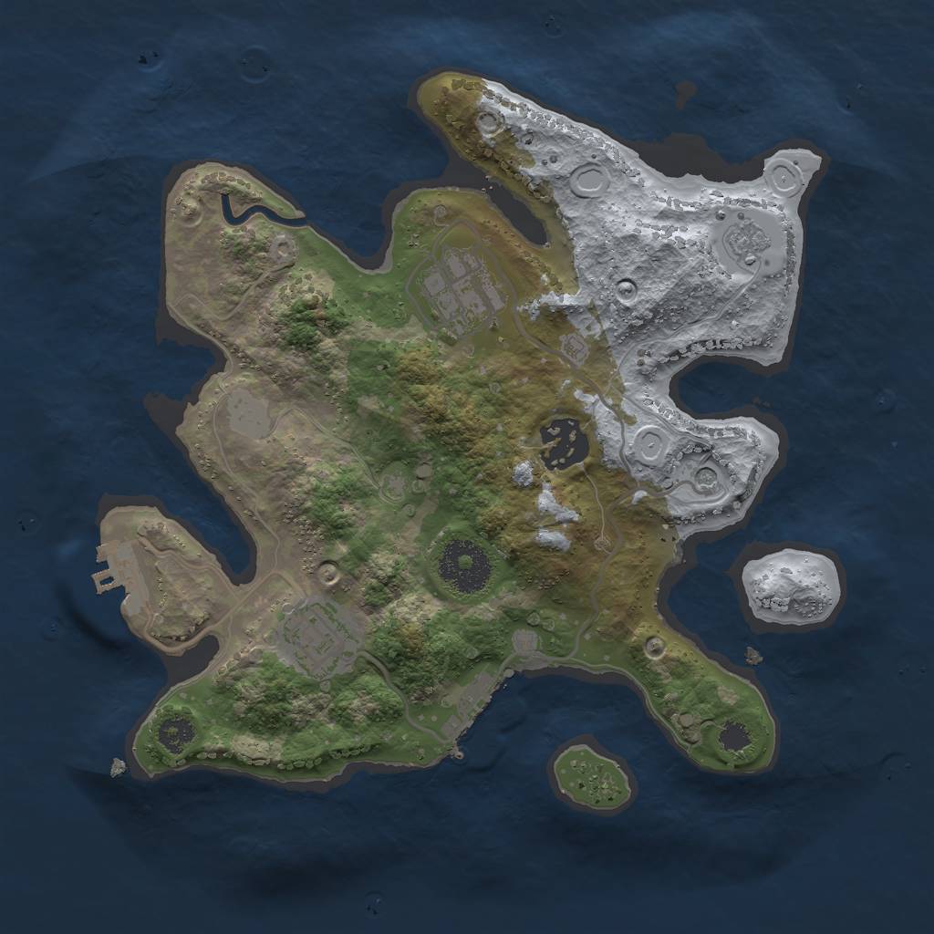 Rust Map: Procedural Map, Size: 2700, Seed: 250000, 12 Monuments