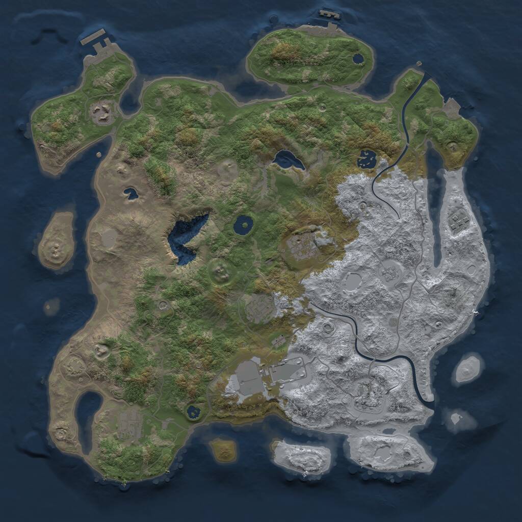 Rust Map: Procedural Map, Size: 4000, Seed: 800002512, 14 Monuments