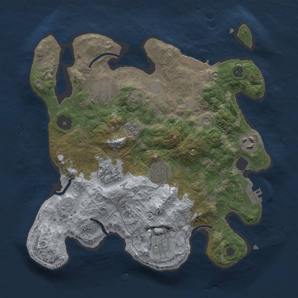 Rust Map: Procedural Map, Size: 3000, Seed: 6582104, 15 Monuments
