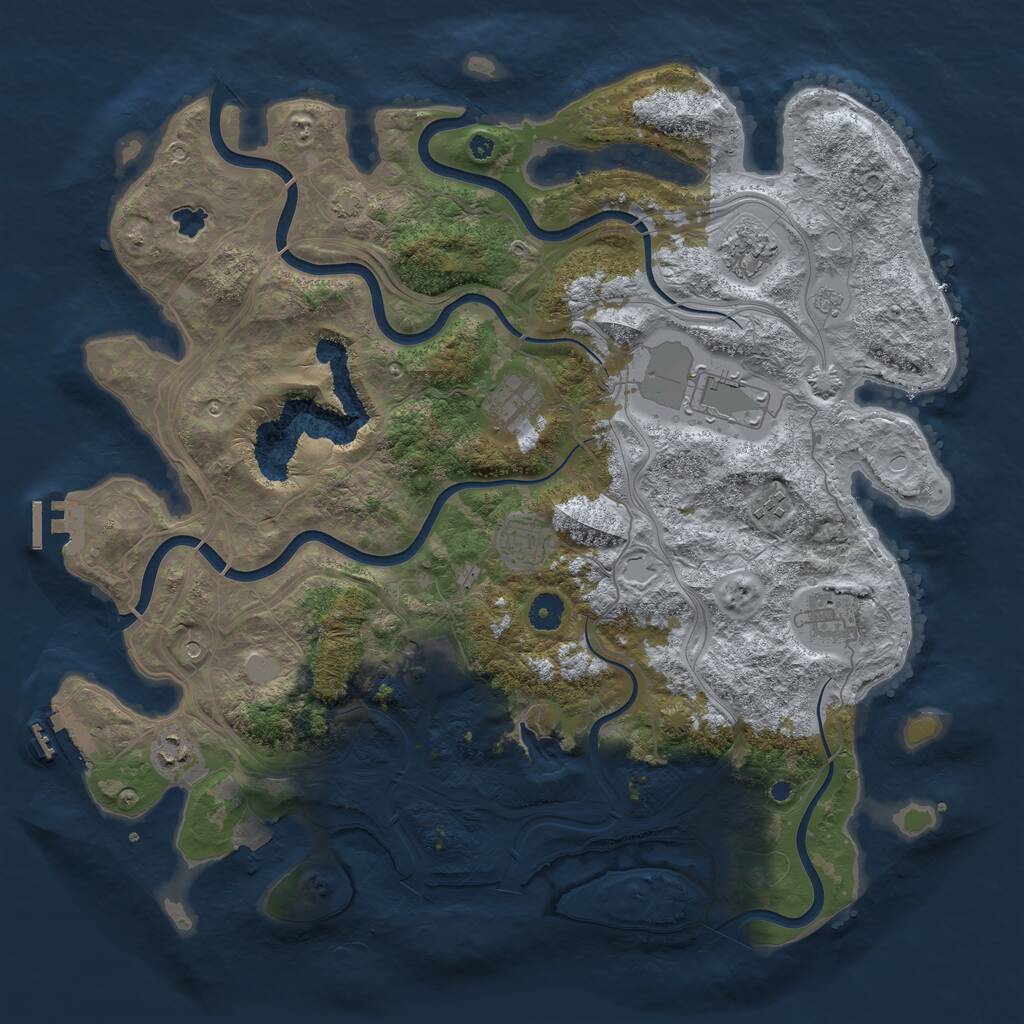 Rust Map: Procedural Map, Size: 4250, Seed: 47788334, 14 Monuments