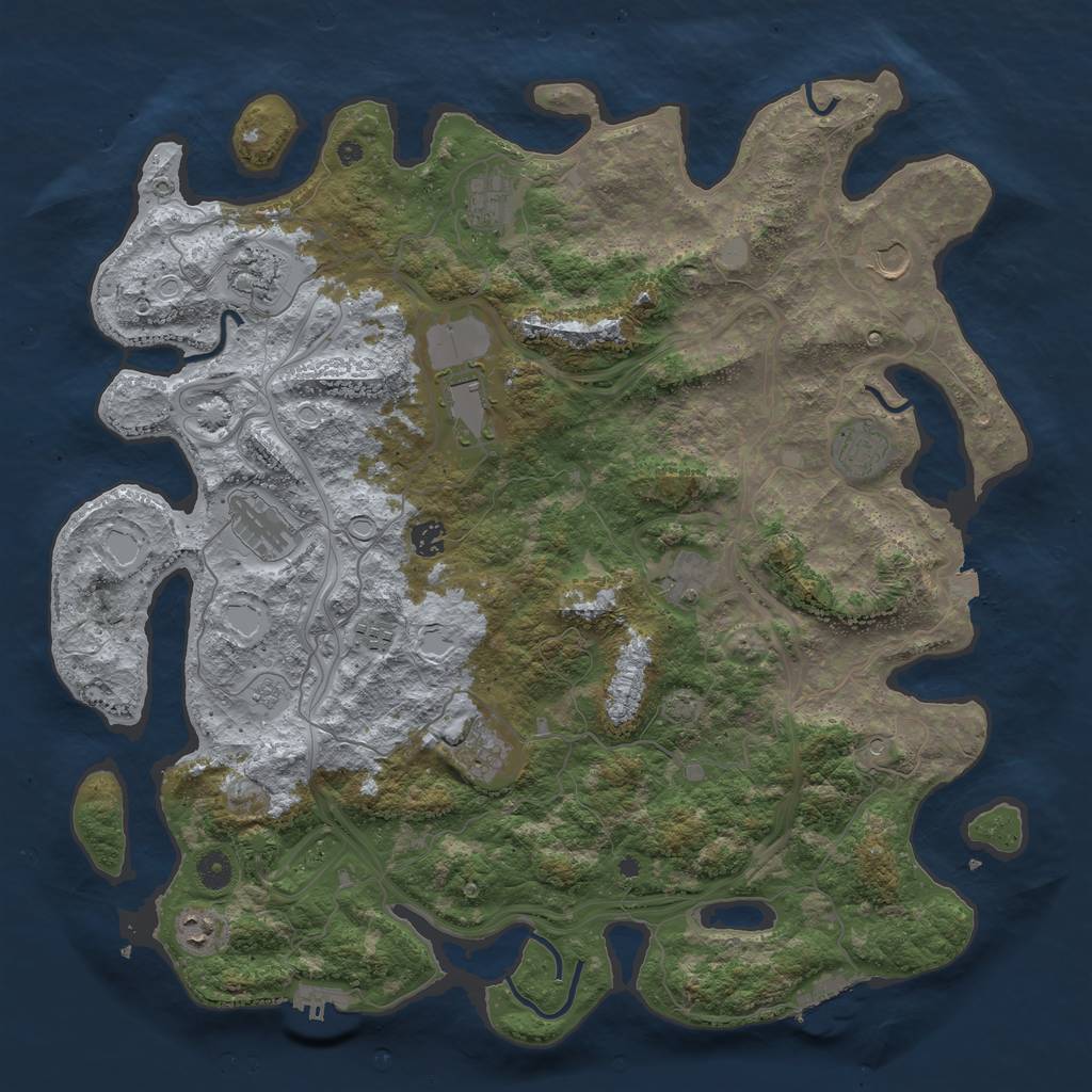 Rust Map: Procedural Map, Size: 4500, Seed: 1934268154, 19 Monuments