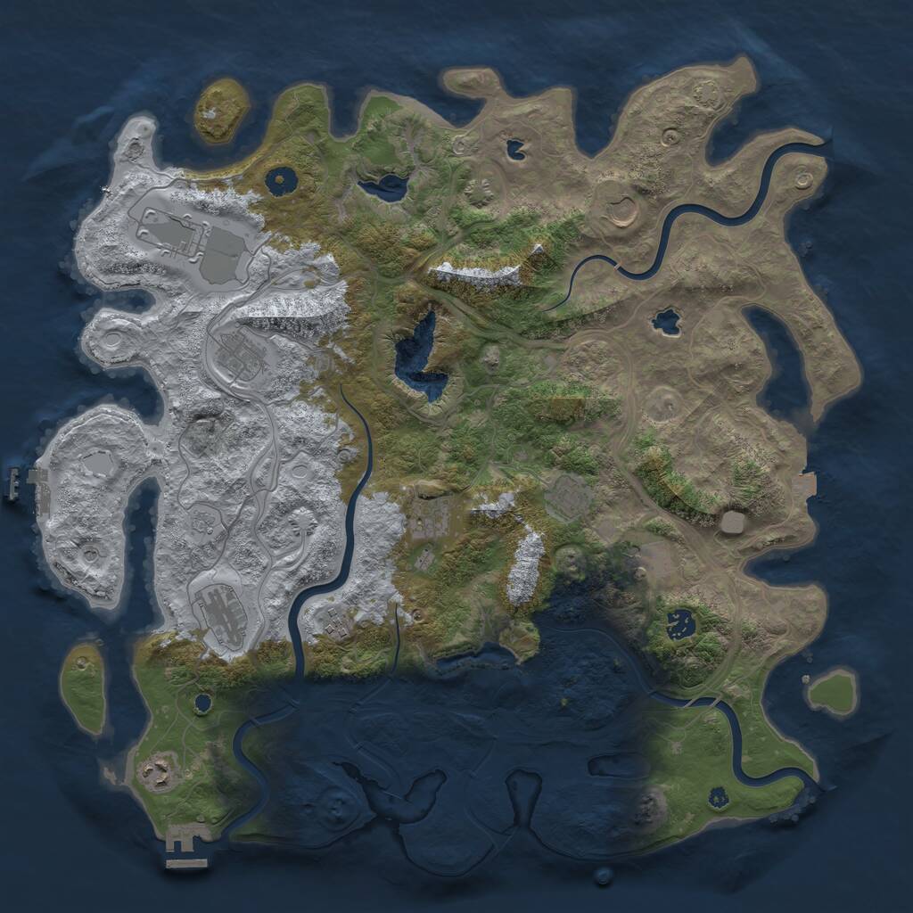 Rust Map: Procedural Map, Size: 4500, Seed: 1934268154, 16 Monuments