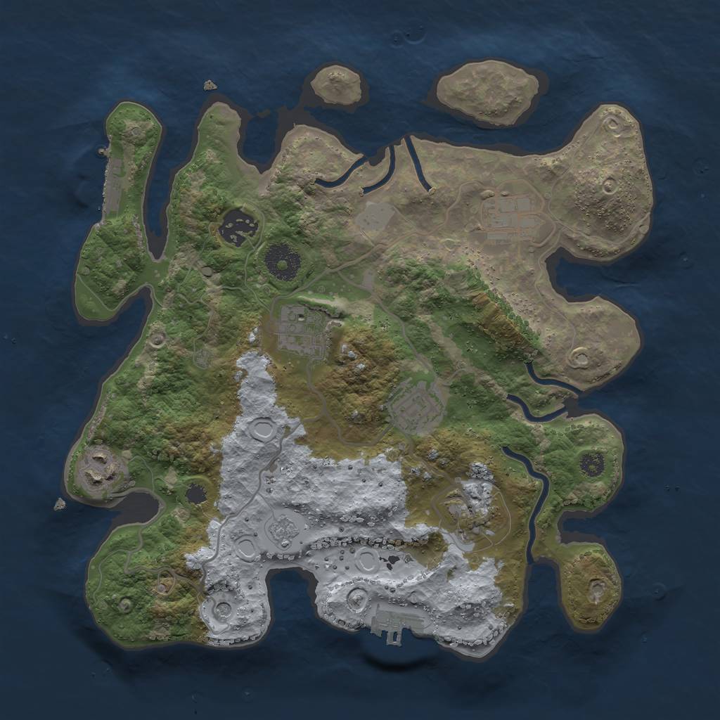 Rust Map: Procedural Map, Size: 3000, Seed: 230505829, 15 Monuments