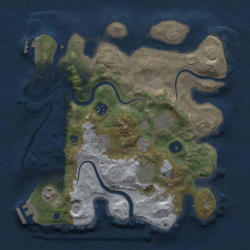Rust Map: Procedural Map, Size: 3000, Seed: 230505829, 12 Monuments