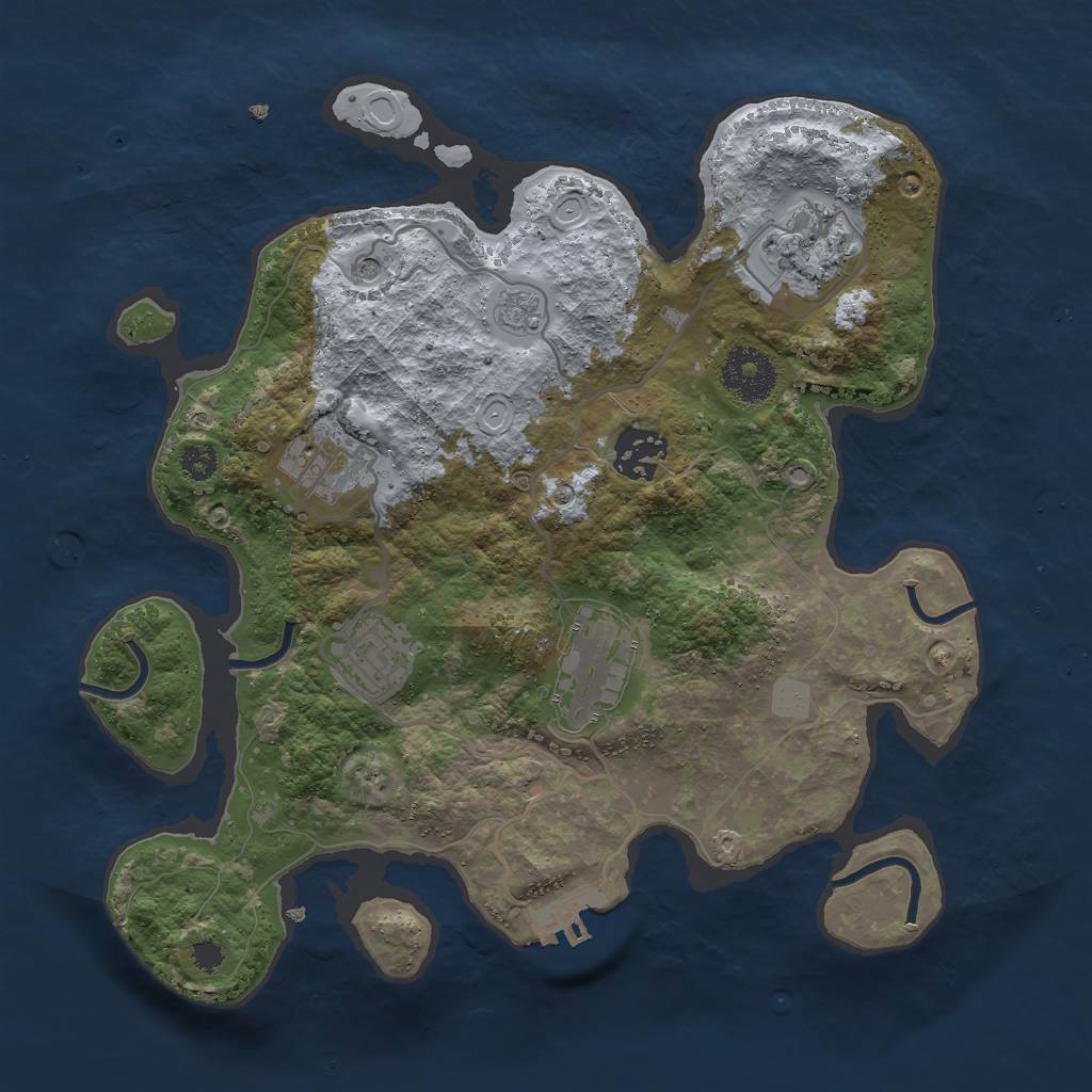 Rust Map: Procedural Map, Size: 3000, Seed: 6528093, 13 Monuments