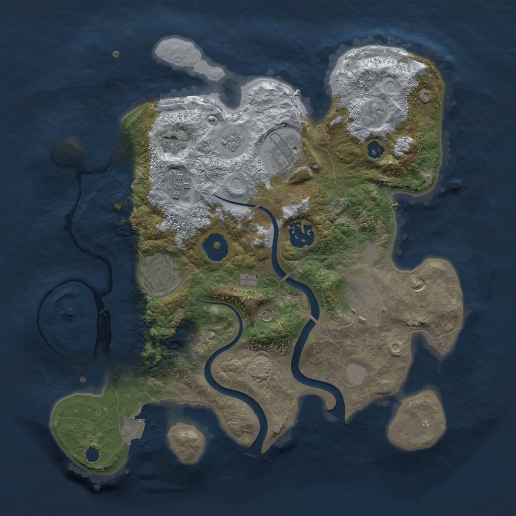 Rust Map: Procedural Map, Size: 3000, Seed: 6528093, 9 Monuments