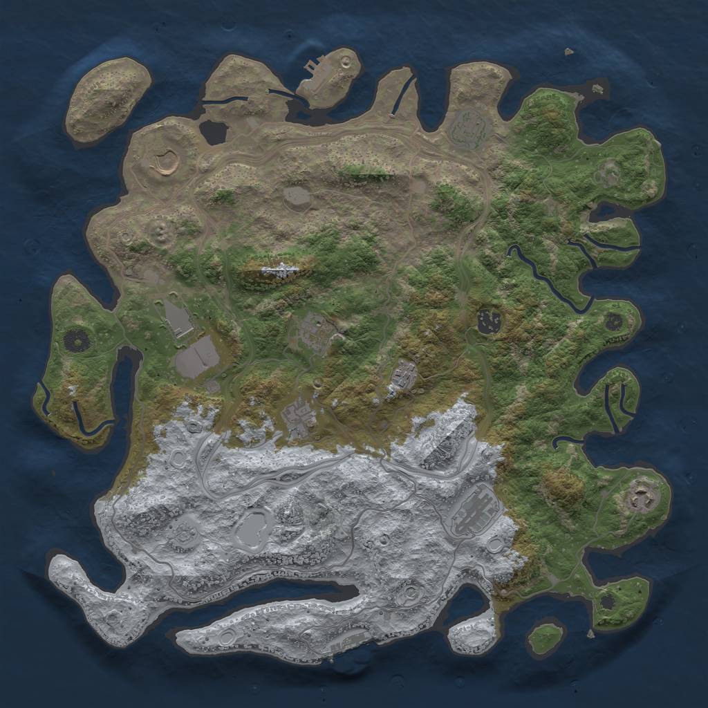 Rust Map: Procedural Map, Size: 4250, Seed: 534345573, 18 Monuments