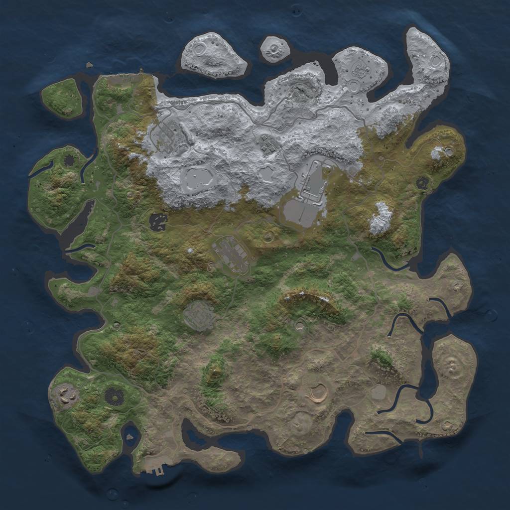 Rust Map: Procedural Map, Size: 4000, Seed: 2356343, 17 Monuments