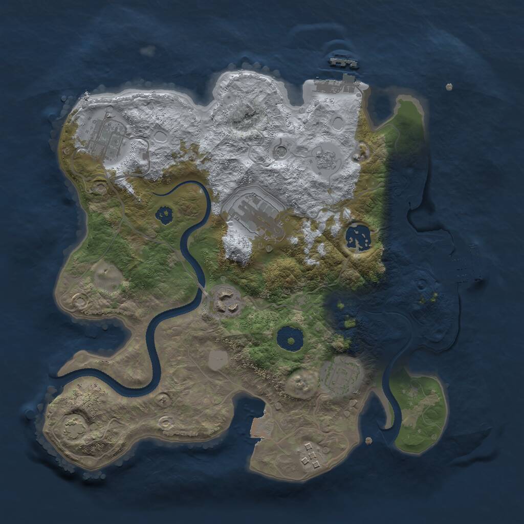 Rust Map: Procedural Map, Size: 3000, Seed: 13123, 12 Monuments