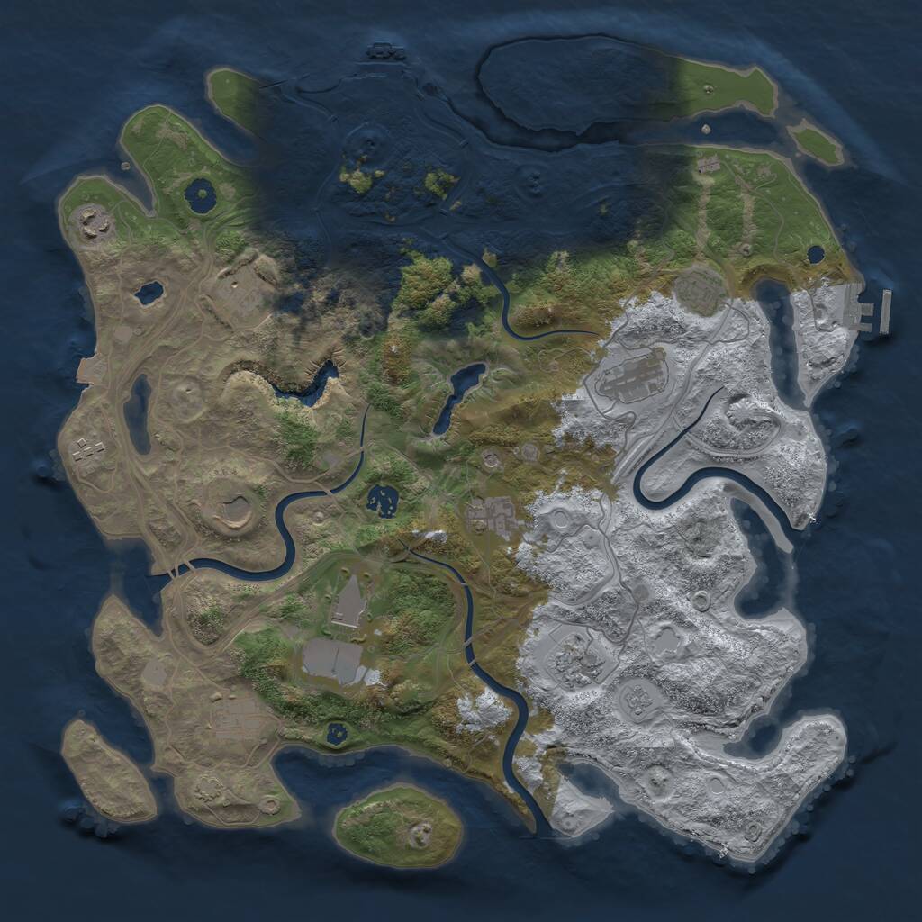Rust Map: Procedural Map, Size: 4250, Seed: 935213622, 17 Monuments