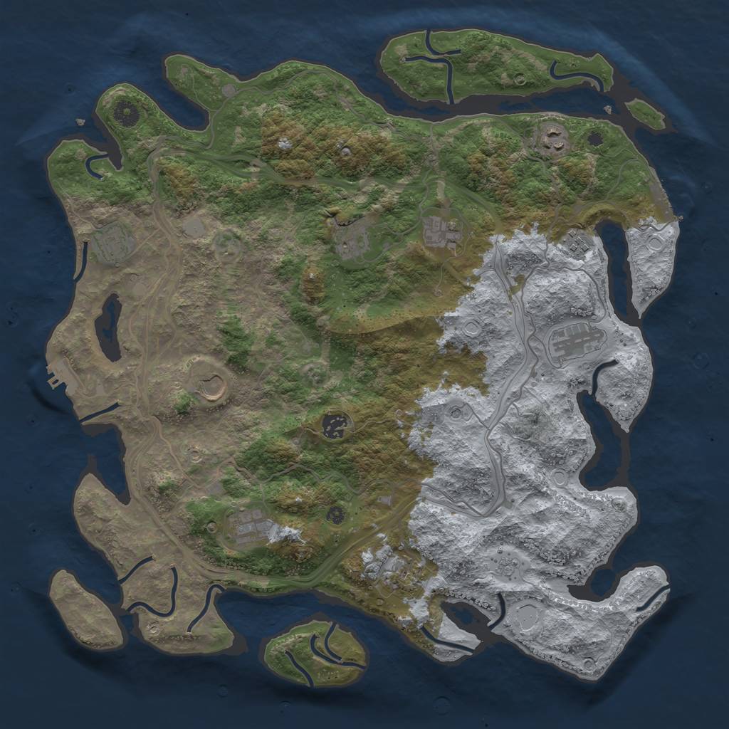 Rust Map: Procedural Map, Size: 4250, Seed: 935213622, 19 Monuments