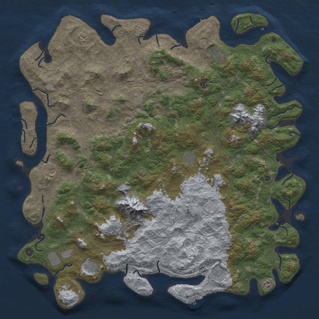 Rust Map: Procedural Map, Size: 6000, Seed: 89675, 20 Monuments