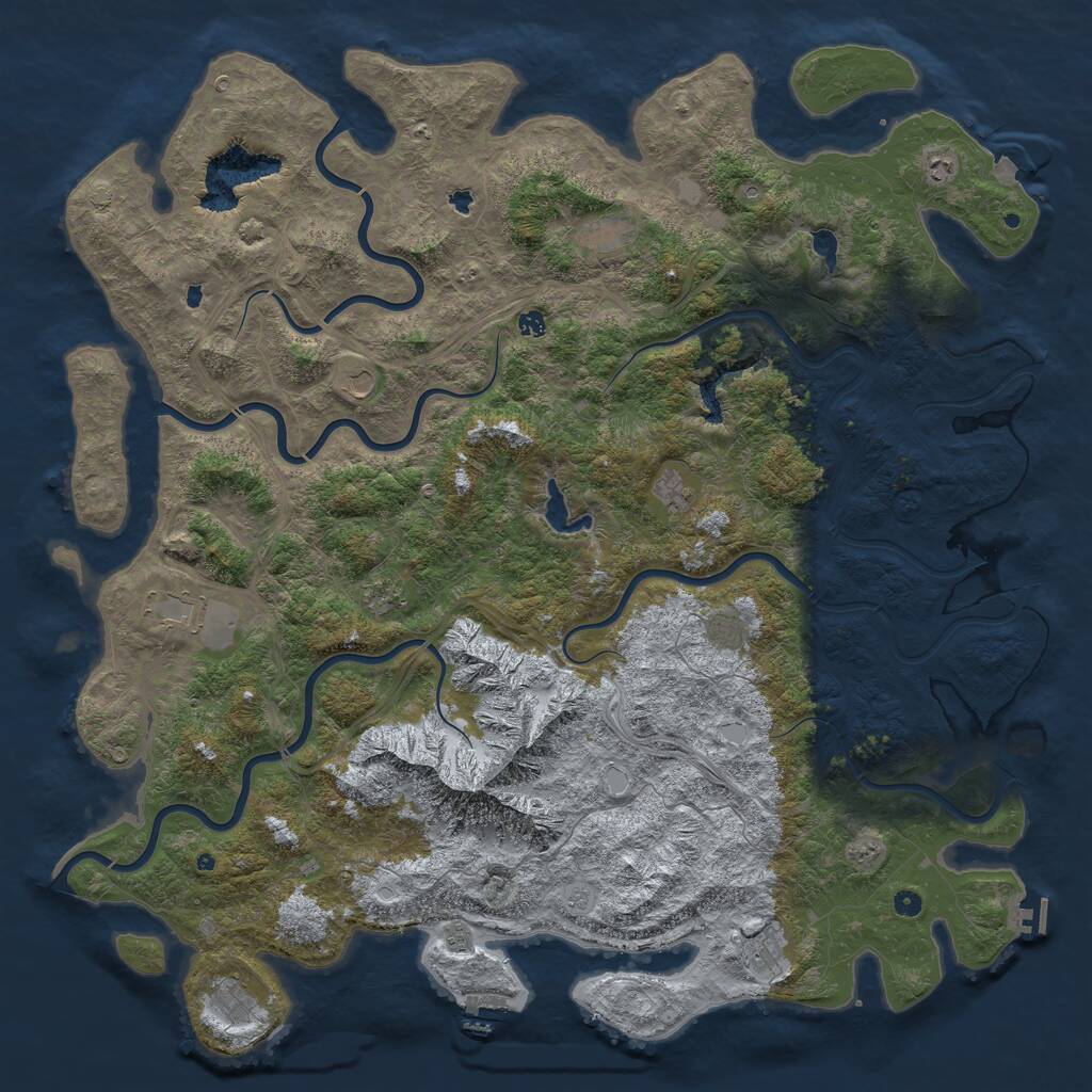Rust Map: Procedural Map, Size: 6000, Seed: 89675, 17 Monuments