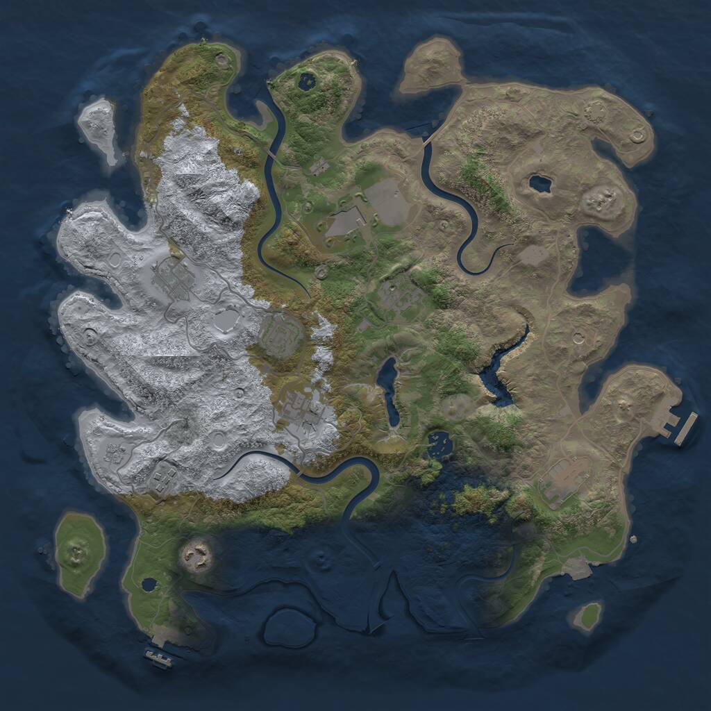 Rust Map: Procedural Map, Size: 4000, Seed: 1407, 15 Monuments