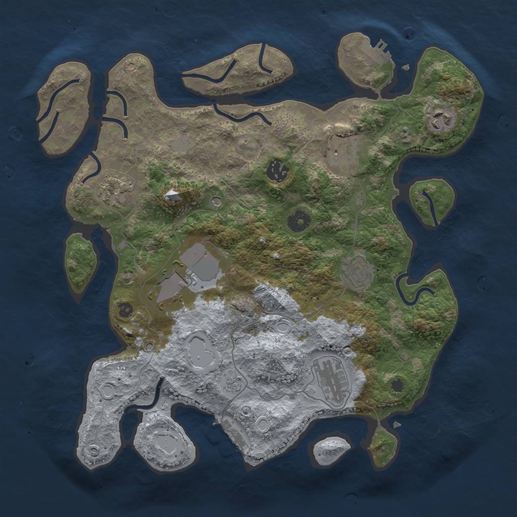 Rust Map: Procedural Map, Size: 3500, Seed: 1527788291, 16 Monuments