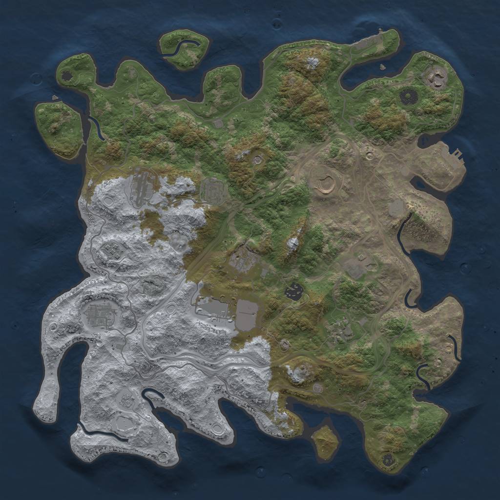 Rust Map: Procedural Map, Size: 4250, Seed: 2039519046, 20 Monuments