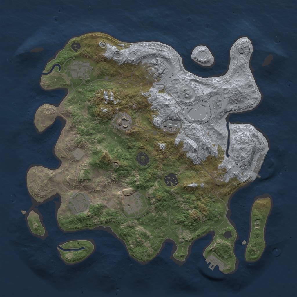 Rust Map: Procedural Map, Size: 3300, Seed: 133244394, 16 Monuments