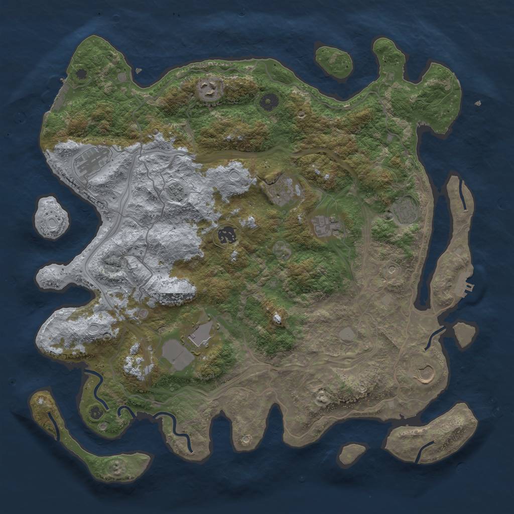 Rust Map: Procedural Map, Size: 4250, Seed: 79667781, 17 Monuments