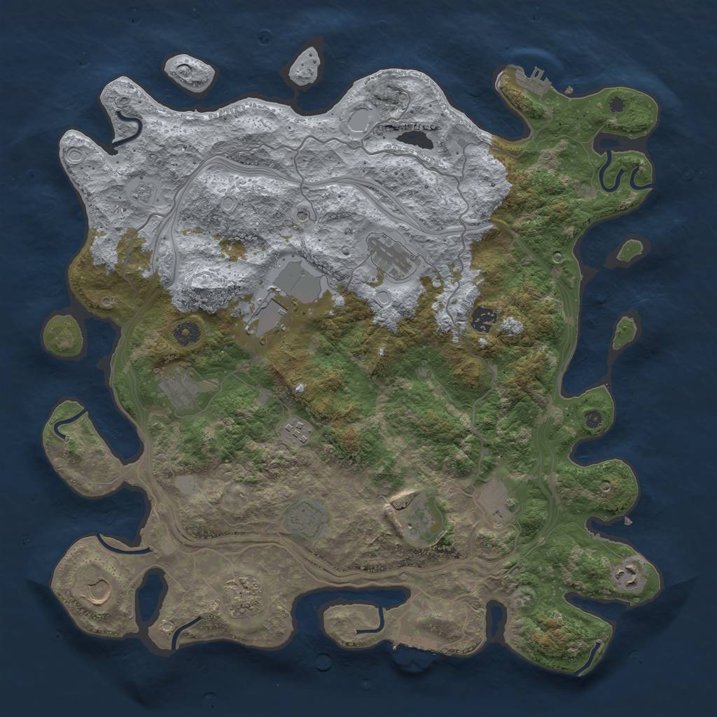 Rust Map: Procedural Map, Size: 4250, Seed: 1999329282, 20 Monuments