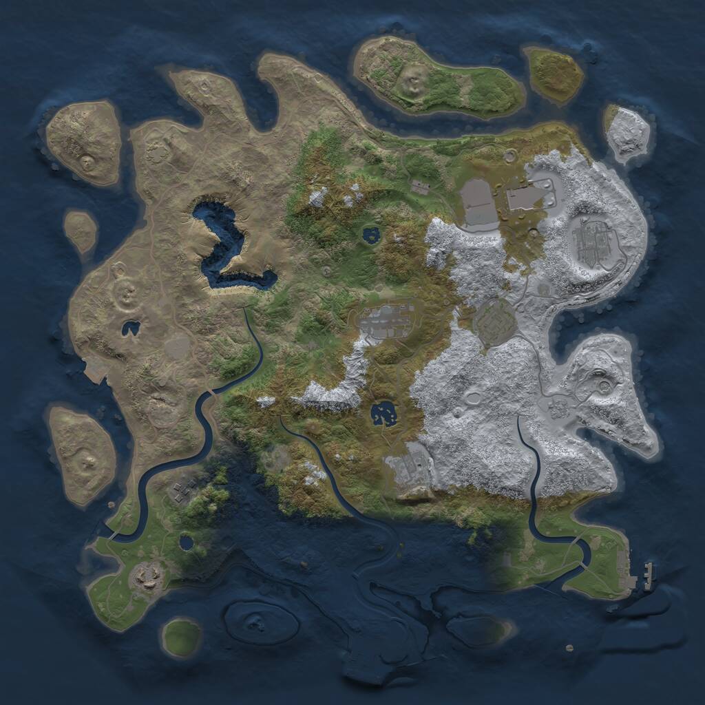 Rust Map: Procedural Map, Size: 4000, Seed: 6794876, 14 Monuments