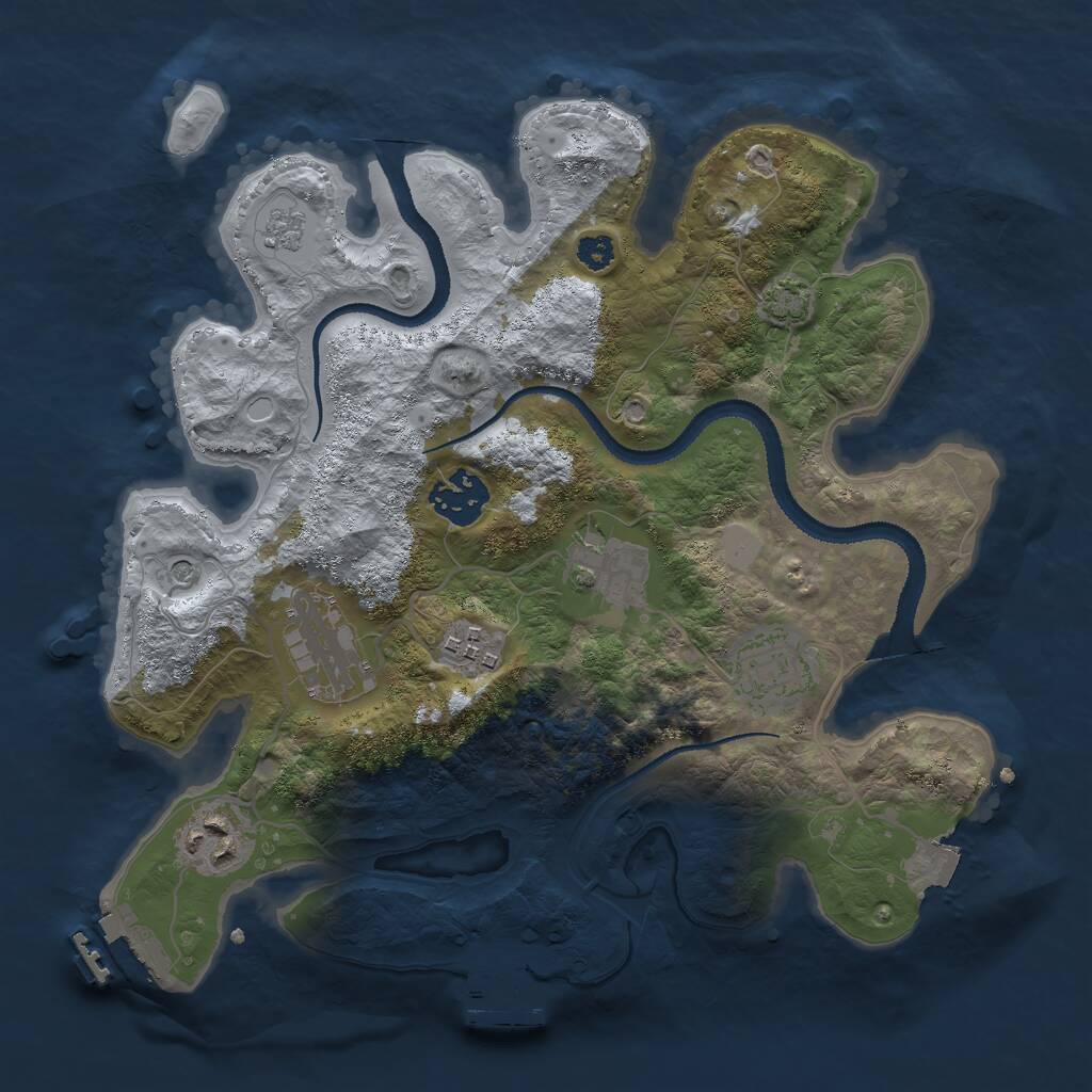 Rust Map: Procedural Map, Size: 3000, Seed: 1009200820, 12 Monuments