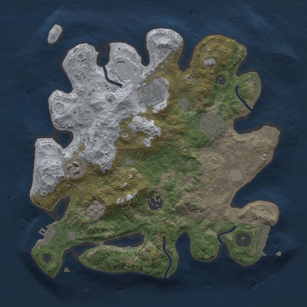 Rust Map: Procedural Map, Size: 3000, Seed: 1009200820, 14 Monuments