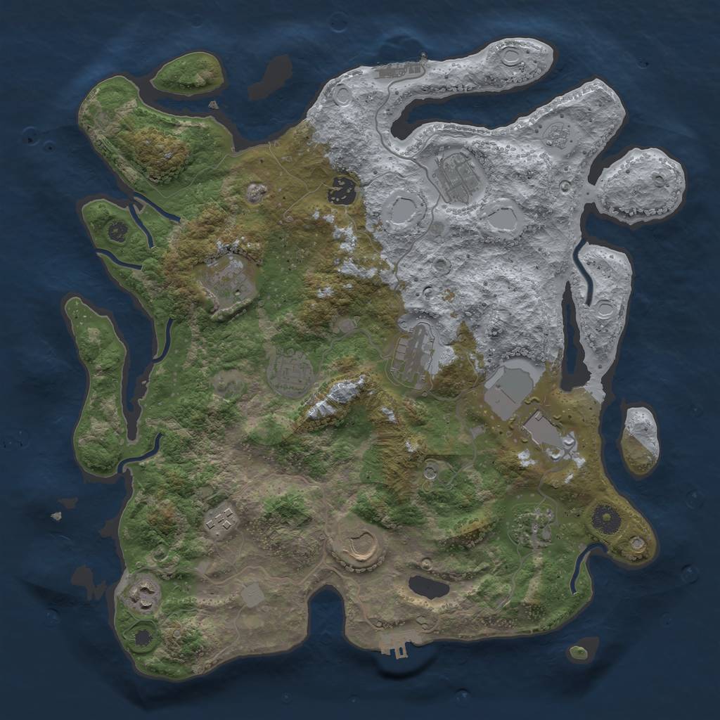 Rust Map: Procedural Map, Size: 3750, Seed: 489759561, 19 Monuments