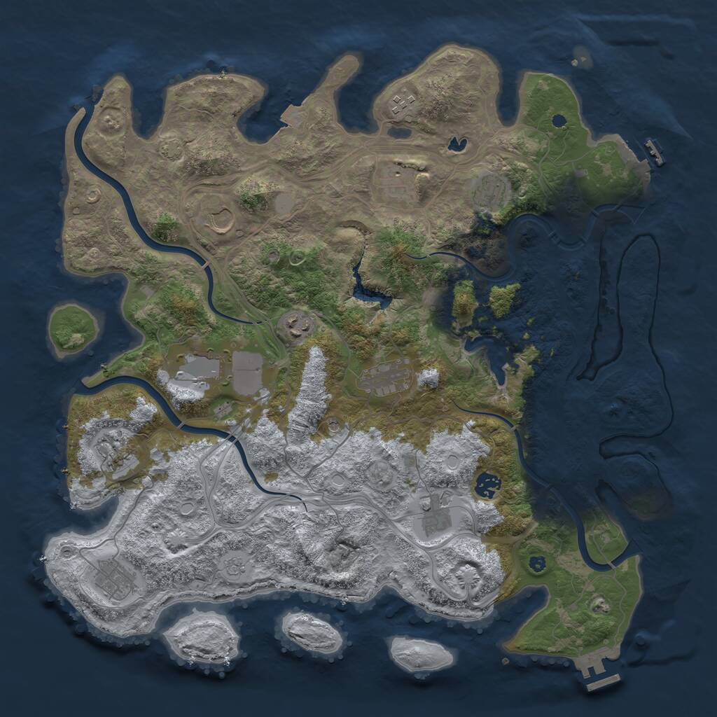 Rust Map: Procedural Map, Size: 4250, Seed: 807313463, 17 Monuments