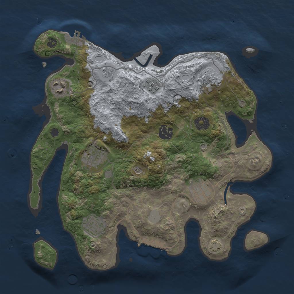 Rust Map: Procedural Map, Size: 3000, Seed: 9250831, 15 Monuments