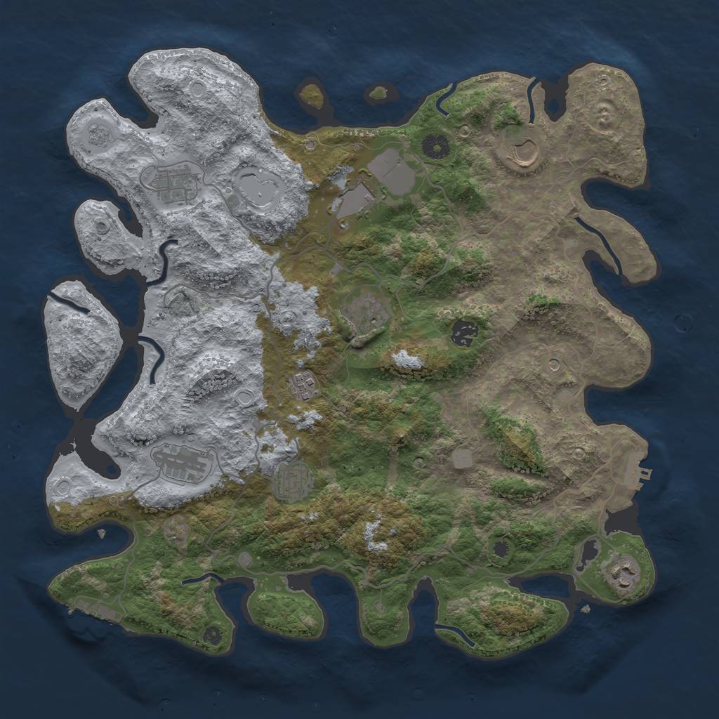 Rust Map: Procedural Map, Size: 4000, Seed: 9812546, 18 Monuments