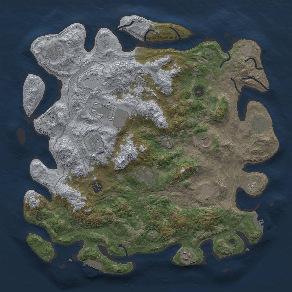 Rust Map: Procedural Map, Size: 4250, Seed: 1632272717, 20 Monuments