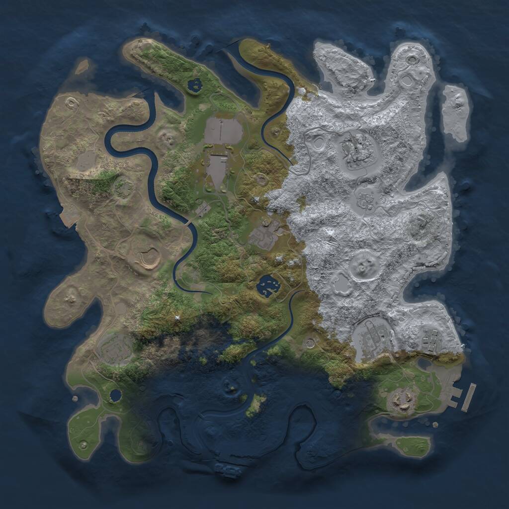 Rust Map: Procedural Map, Size: 3500, Seed: 1002164188, 15 Monuments