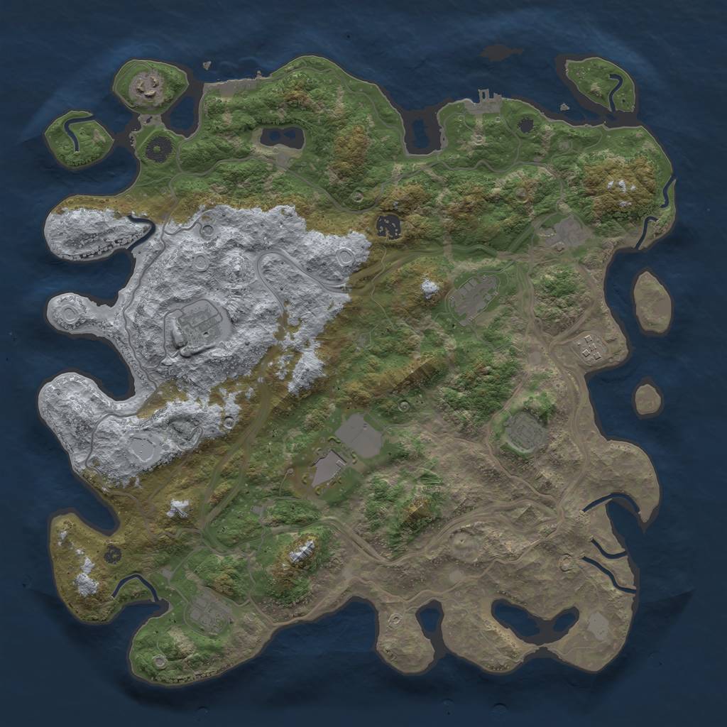 Rust Map: Procedural Map, Size: 4250, Seed: 342424245, 17 Monuments