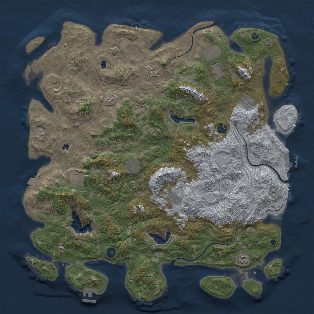 Rust Map: Procedural Map, Size: 4800, Seed: 2114546709, 16 Monuments