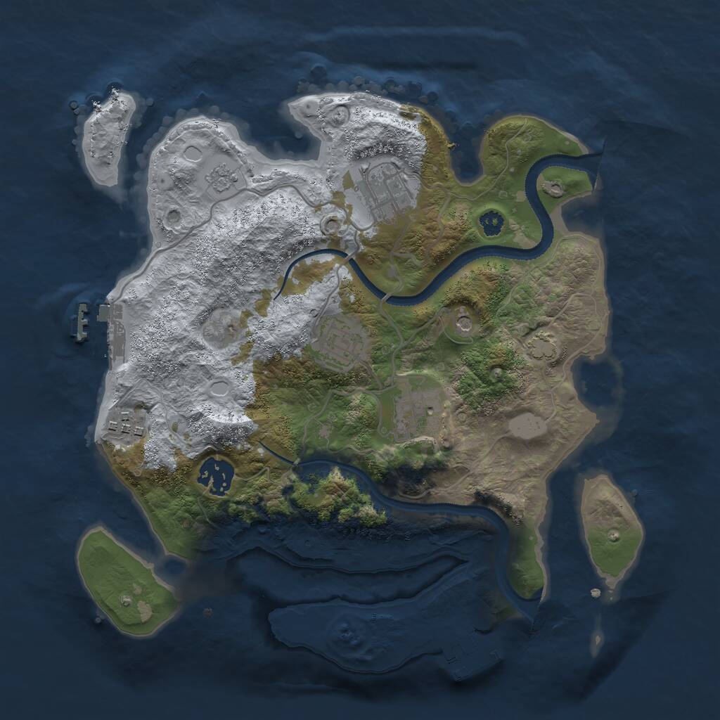Rust Map: Procedural Map, Size: 3000, Seed: 1405327651, 11 Monuments