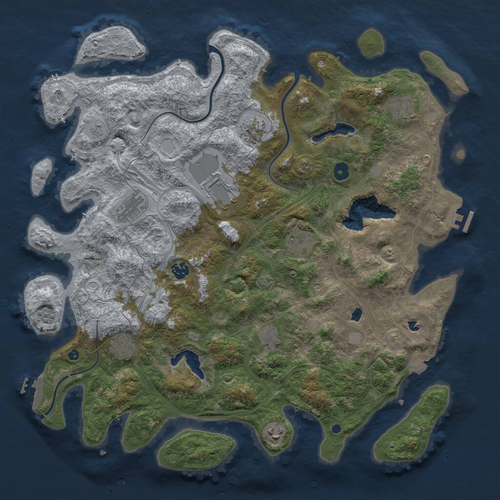 Rust Map: Procedural Map, Size: 4500, Seed: 807235325, 16 Monuments