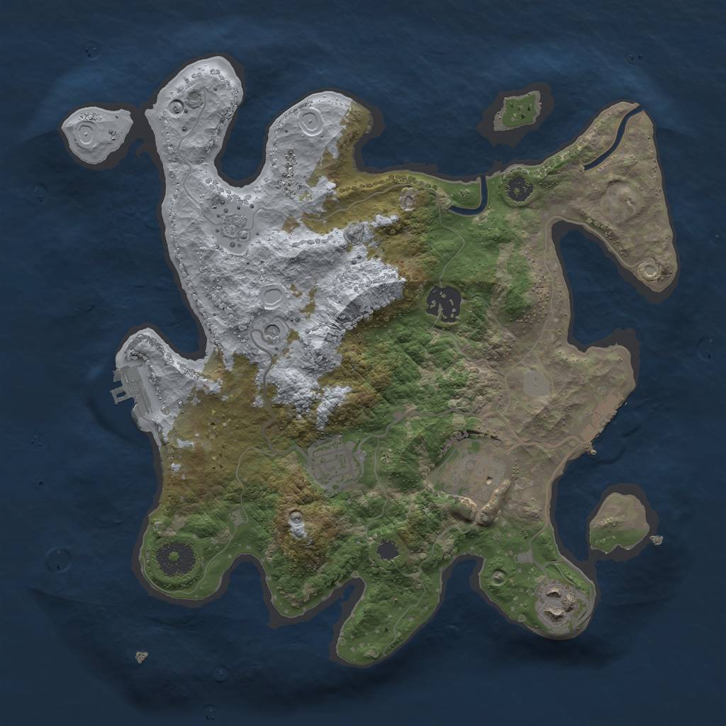 Rust Map: Procedural Map, Size: 3000, Seed: 6520137, 13 Monuments