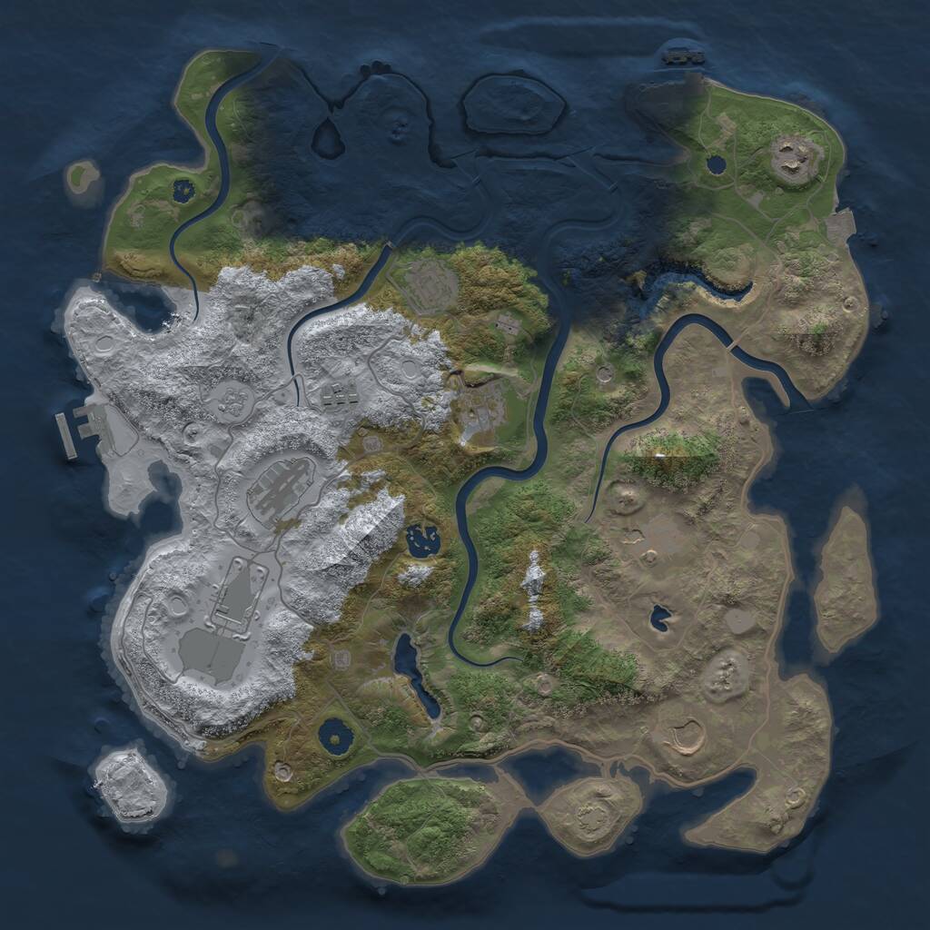 Rust Map: Procedural Map, Size: 4000, Seed: 2034287711, 15 Monuments