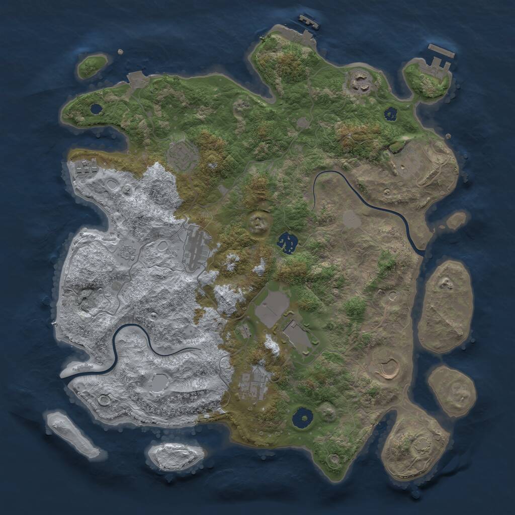 Rust Map: Procedural Map, Size: 3800, Seed: 802810348, 15 Monuments