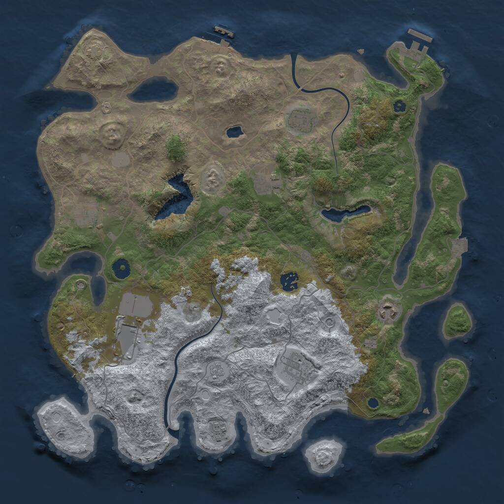 Rust Map: Procedural Map, Size: 4000, Seed: 4284513, 14 Monuments