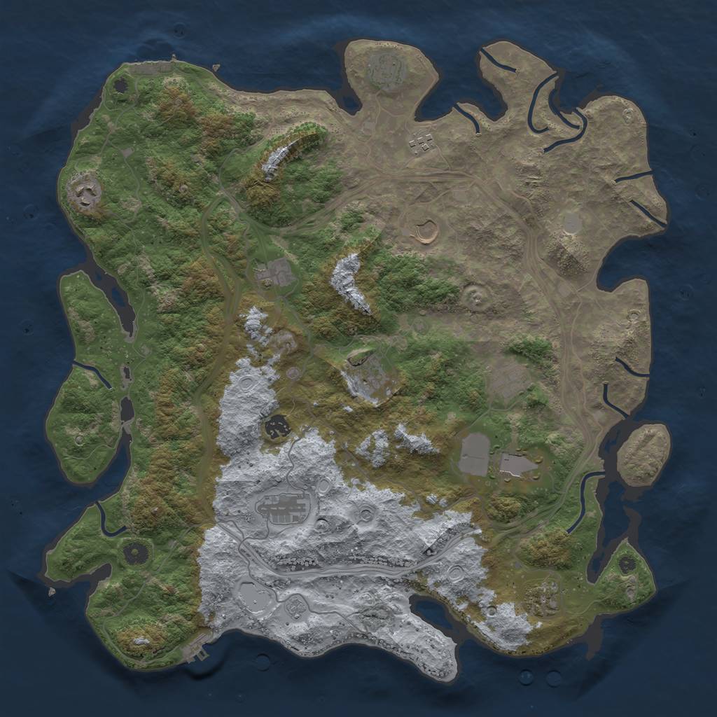 Rust Map: Procedural Map, Size: 4500, Seed: 35435, 20 Monuments