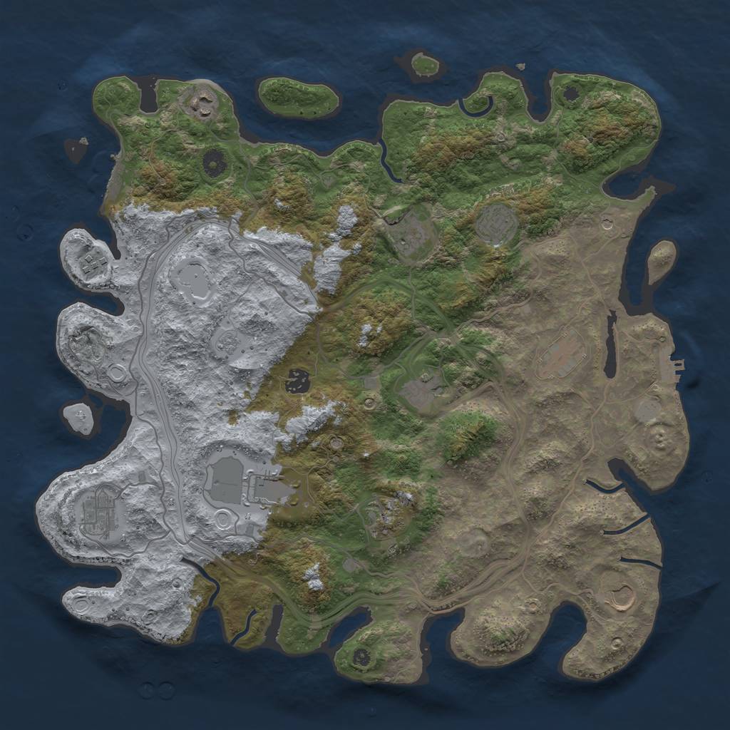 Rust Map: Procedural Map, Size: 4250, Seed: 899957120, 20 Monuments