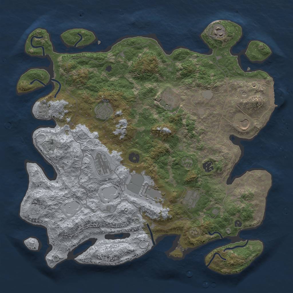 Rust Map: Procedural Map, Size: 4000, Seed: 620385961, 17 Monuments