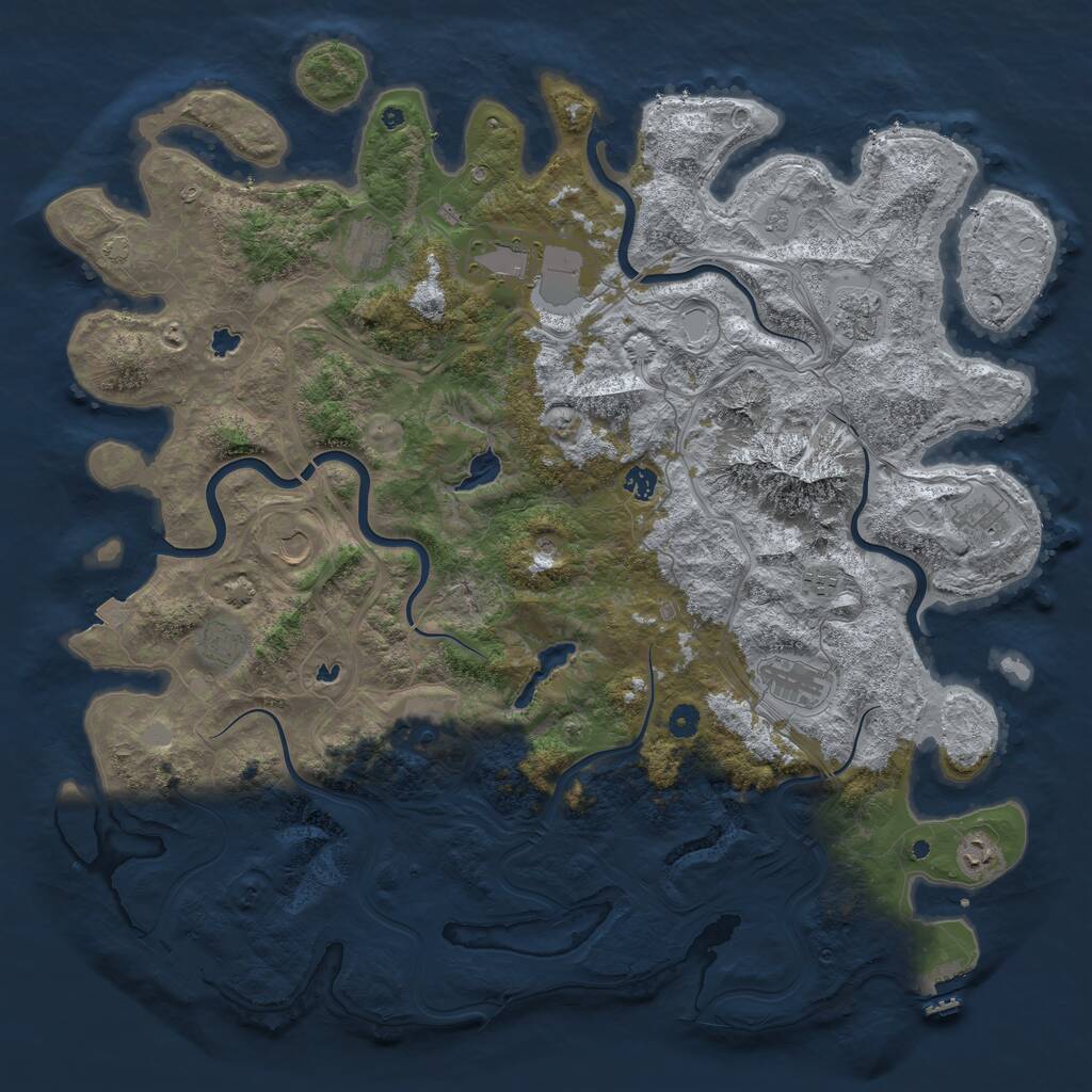 Rust Map: Procedural Map, Size: 5000, Seed: 44300, 17 Monuments