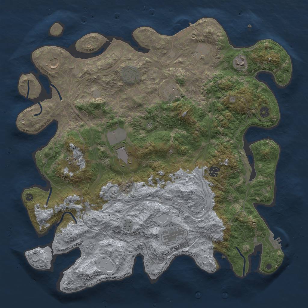 Rust Map: Procedural Map, Size: 4250, Seed: 1689930510, 19 Monuments
