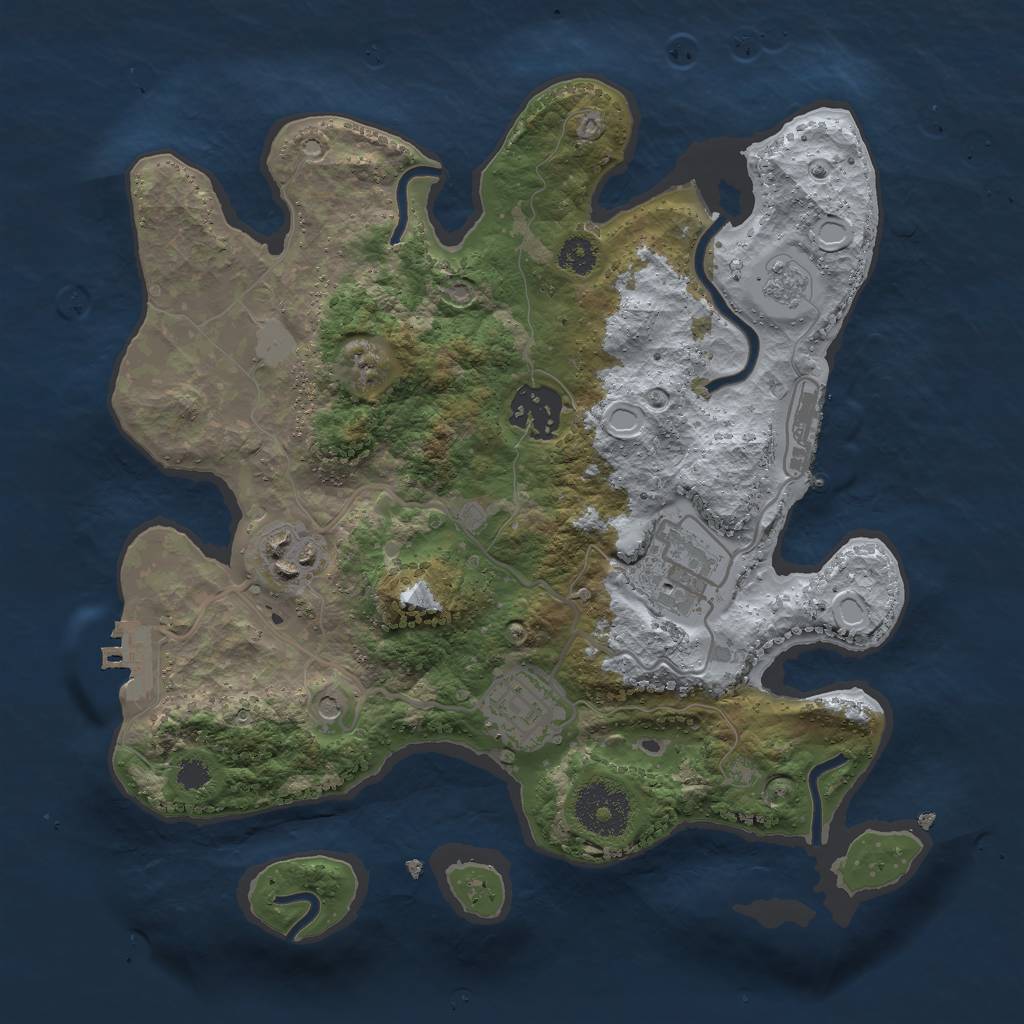 Rust Map: Procedural Map, Size: 2840, Seed: 43234889, 13 Monuments