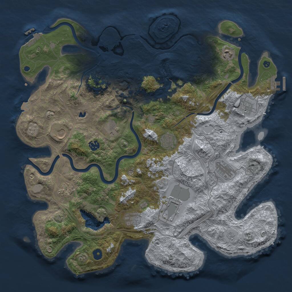 Rust Map: Procedural Map, Size: 4250, Seed: 422119319, 17 Monuments