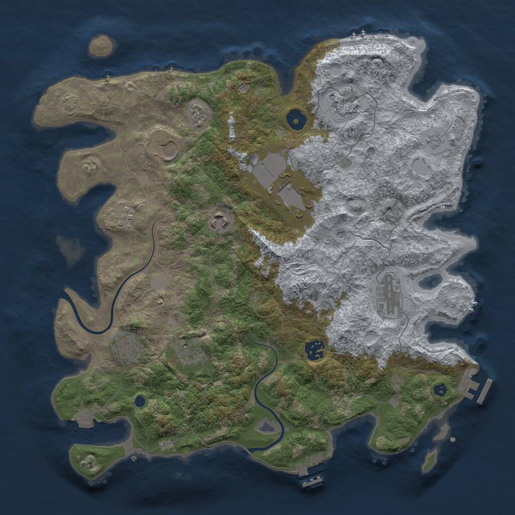 Rust Map: Procedural Map, Size: 3850, Seed: 546809972, 15 Monuments